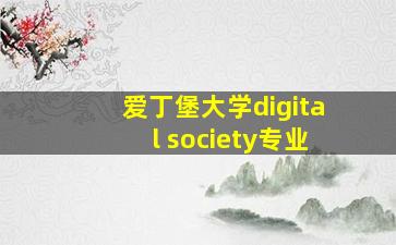 爱丁堡大学digital society专业